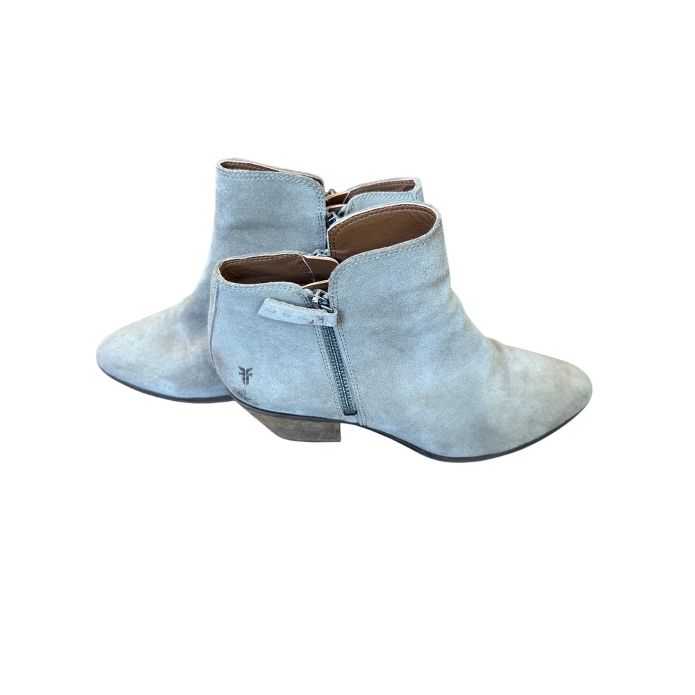 Frye Sacha Moto Ash Suede Pointed Toe Ankle Booties Womens 8.5M Tan Western Boot